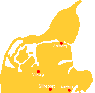 Angeln Und Fliegenfischen im nördlichen Jütland, Dänemark. Städte Silkeborg, Aarhus, Aalborg und Viborg
